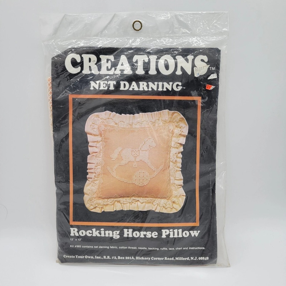 NEW Vintage Creations Net Darling Rocking Horse Pillow Kit